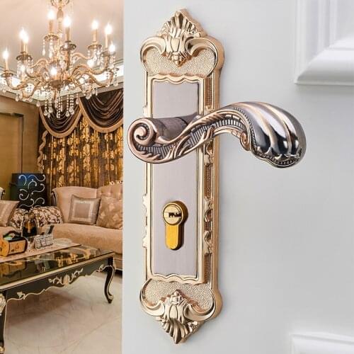 Aluminum Alloy European Style Retro Bedroom Living Room Bathroom Furniture Locks Furniture Hardware Door Knob Security Lock