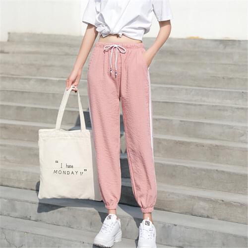 High waist pants women 2020 joggers sweatpants Quick-drying Can't afford Loose Bloomers pantalones de mujer ropa mujer plus size