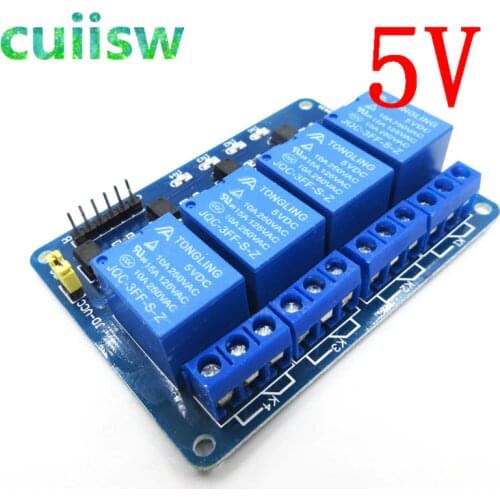 10PCS 4 Channel Relay relay expansion board 5V 4-road relay module Optical coupling isolation 4 relay module Free shipping