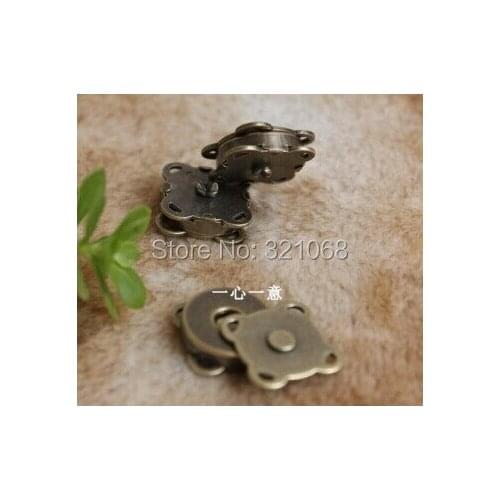 100 set/lot 10mm Bronze magnet button for bags magnetics buttons Clasp Metal button