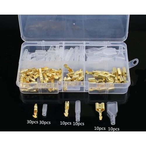 100pcs box-packed 4.0 bullet terminal car electrical wire connector diameter 4mm Male + Female 1 : 2 Transparent sheath