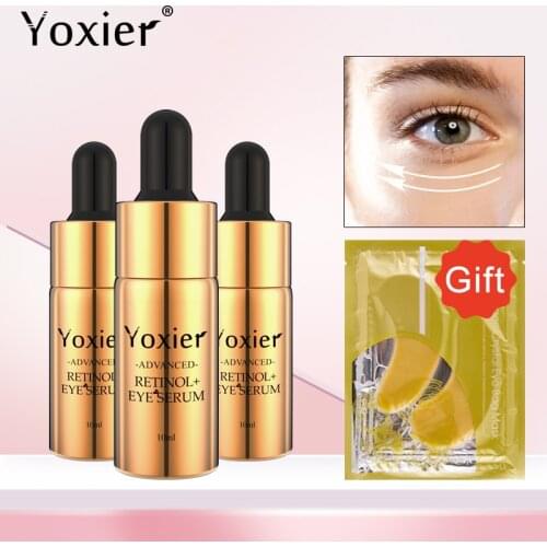 Yoxier 3pcs Retinol Eye Serum Firming Skin Care Anti-Puffiness Anti-Aging Wrinkle Dark Circles Deep Hydration Essence Eye Cream
