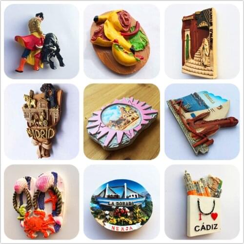 Spain Europe and America scenery 3D Fridge Magnets Tourism Souvenir Refrigerator Magnetic Sticker Collection Handicraft Gift