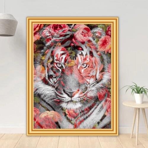DIY 5D Diamond Painting Tiger Cross Stitch Kit Full Drill Square Round Embroidery Animal Mosaic Art Picture Crystal Home Decor