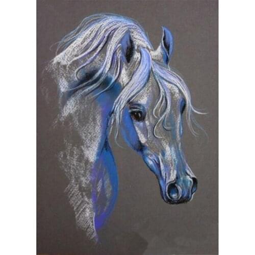 Diamond Embroidery Horse Animals Drawing & Painting Cross Stitch Blue Transparent Horse Full Square/Round Diamond Mosaic l395