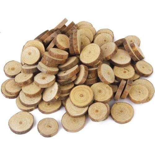 ANGRLY 50pcs 1-3CM Approx 2CM Wood Log Slices Discs for DIY Crafts Wedding Centerpieces Gift Box Party Wedding Decoration