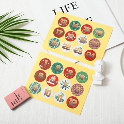 Free shipping 1200pcs/pack Christmas Sticker New Digital Seal Sticker Cake Box Candy Bag Sticker supply for chrismas