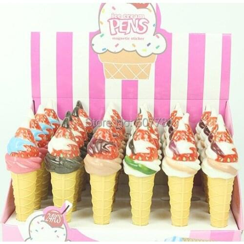 [Free shipping] NEW !Magnetism !ice cream pen, Colorful Sweets series pens ,24pcs /lot could with customer' logo