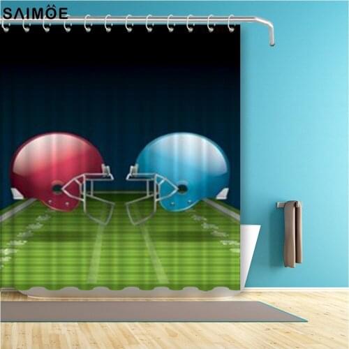 Cute Red Collar Bathroom Curtain Rustic Wooden Frame Digital Clip Art Print Shower Curtain Polyester Fabric Bath Decor Curtain