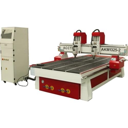 Double Working Spindles AKM1325 Woodworking Machine for Engraving Wood with Mach3 Controller Cnc Router