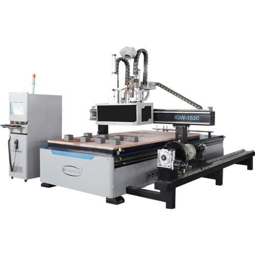 Atc cnc router 1325 1530 9kw woodworking kitchen cabinet wood door mdf furniture making machine with drilling saw