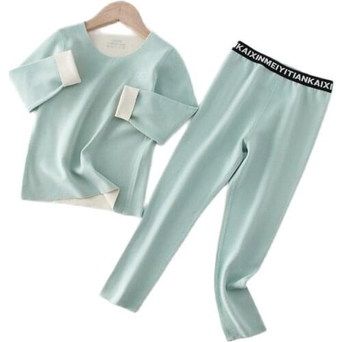 Unini-yun Unisex Long Sleeves Toddler Boy Clothes Set Solid Teenage Girls Sleepwear 2 Pcs Pajamas Pure Cotton Baby Girl Clothes