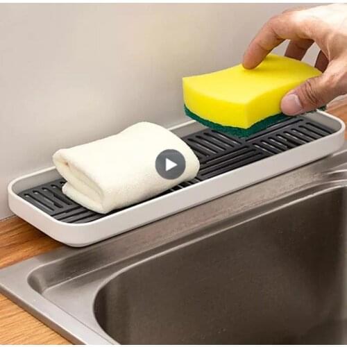 Kitchen Drainer Storage Tray Sink Organzier Shelf Rack Double Layer Cup Organizer Fruit Vegetables Bowls Shelf Dish Drainer Tray