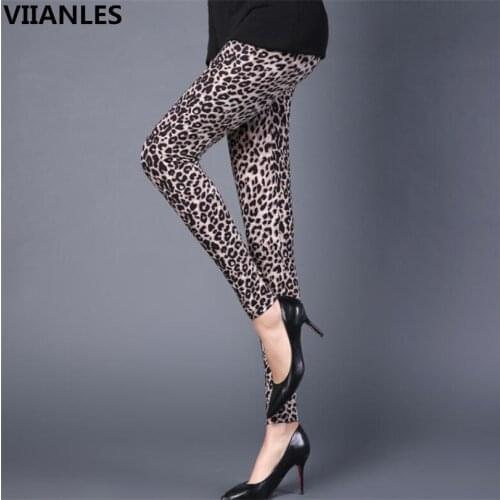 VIIANLES Women Legins Leopard Print Leggings Fitness Legging High Elasticity Pant Leggins High Waist Jegging Workout Leggings