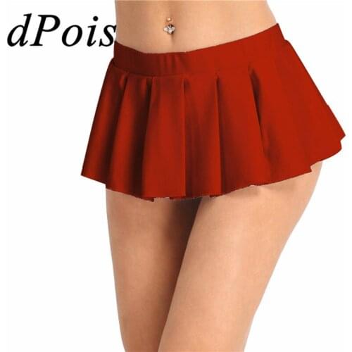 Women School Girl Low Rise Pleated Mini Skirt Pole Dancing Sexy Skirts Femme Party Club Costume Miniskirts Nightwear Clubwear