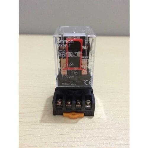 1 Set MK2P-I 8 Pin Relay Miniature Intermediate Relay 10A 250VAC + PF083A Socket Base 12VDC 24VDC 110VAC 220VAC