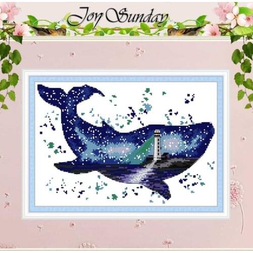 The World Of Whales Patterns Counted Cross Stitch DIY 11CT 14CT Cross Stitch Sets Chinese Cross-stitch Kit Embroidery Needlework