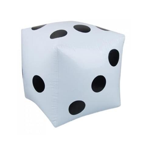 Set of 2pcs White Big Inflatable Dice Blowup Pool Toy Party Favours