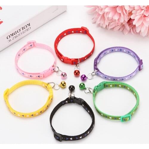 Pet Cat Collar With Bell Breakaway Fashion Adjustable Kitten Cat Collar Neck Strap Cat Accessories Pet Supplies