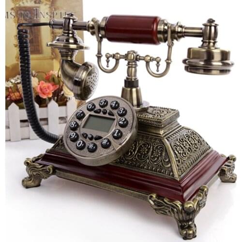 Authentic European style villa antique phone caller ID telephone decoration Redial Dial Rotary