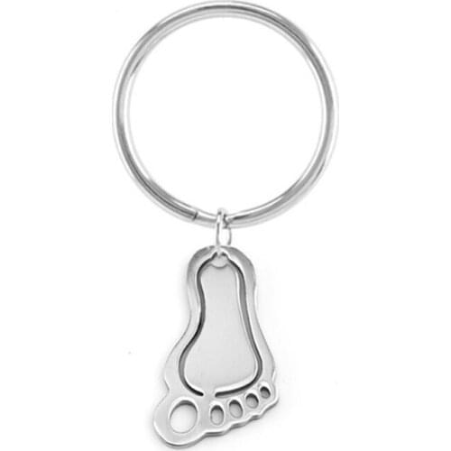 Foot Pendant Charms 28mm Connection Metal Key Ring Key holder Cute Key Chain Key Fob Accessories Creative Gifts for Girl