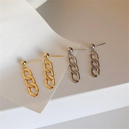 S925 Needle Metal Chain Punk Stud Earrings for Women New Bohemia Minimalism Tassel Earring Fashion jewelry Accessories