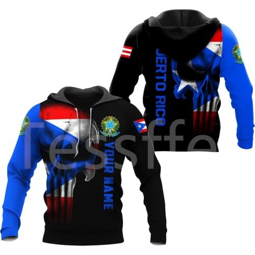 Tessffel Country Flag Puerto Rico Tattoo Emblem 3DPrint Men/Women Harajuku Pullover Casual Funny Hoodies Unisex DropShipping A-7