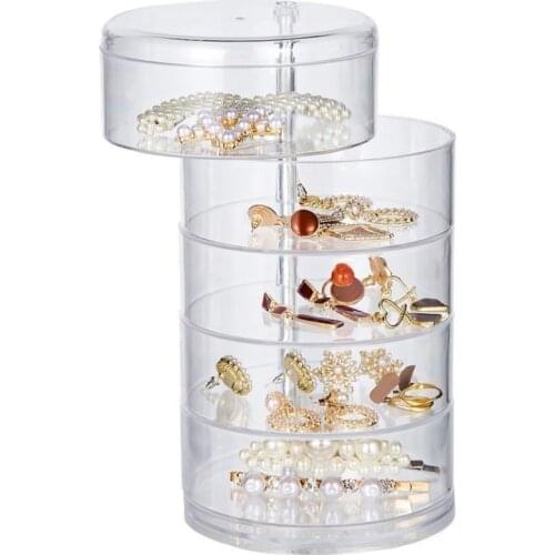360 Degree Rotating Transparent Storage Box Cosmetic Jewelry Box Makeup Organizer Jewelry Organizer Case Cosmetic Storage Shelf