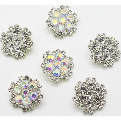 High-quality Lite 5pcs/set Round Rhinestones Button Diy Metal crystal apparel Accessories Festival decoration Wholesale price