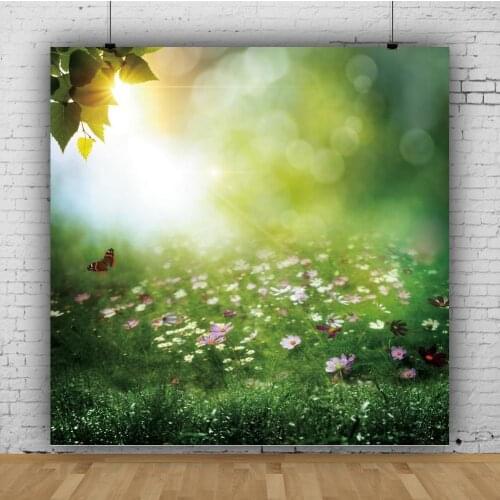 Green Spring Backdrops Grass Tree Baby Portrait Natural Outdoor Scenic Photographic Backgrounds Photocall Photo Studio