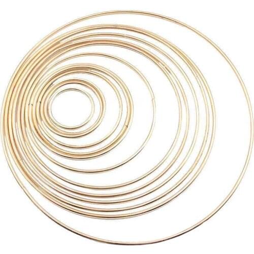 1Pc Large Metal Floral Hoop Wreath Macrame Gold Hoop Rings for Making Wedding Wreath Decor Dream Catcher DIY Wall Hanging Crafts