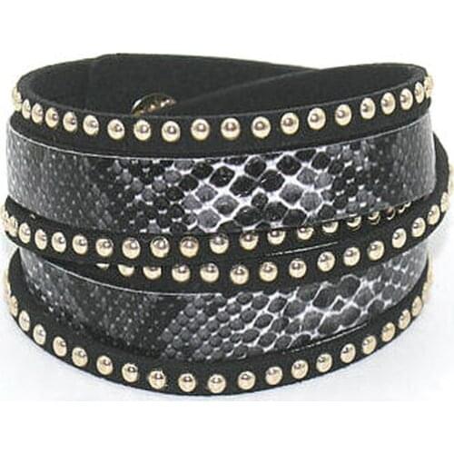 1 pc/lot SnakeBangle Europe Popular Style Snake Skin Leather Bracelet Rhinestone Jewelry Flannelette For Women Gift