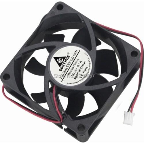 10 Pieces LOT Gdstime 7025 2Pin 70MM 70 x 70 x 25mm 7CM 24V DC Black Computer Cooling Fan