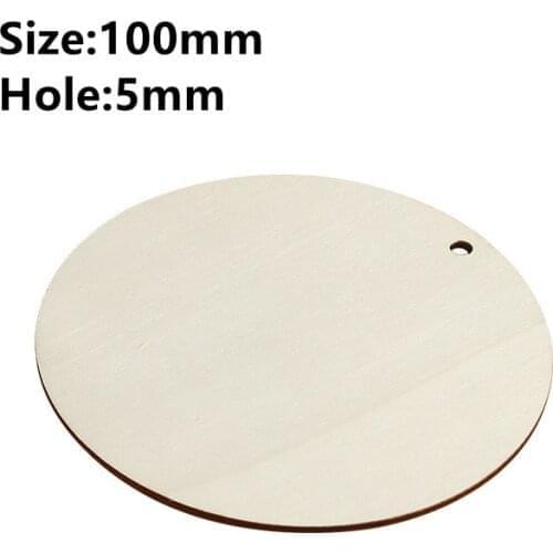 100pcs 100mm Natural Large Blank Wood Round Pendants Unfinished 1 Hole Favor Christmas Tags DIY Crafts Embellishment