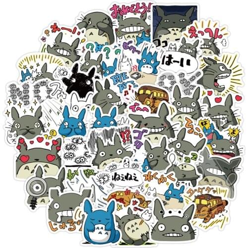 40pcs Waterproof Cartoon Totoro Spirited Away Girl Stickers Skateboard Suitcase Guitar Children Graffiti Sticker Kids Toy