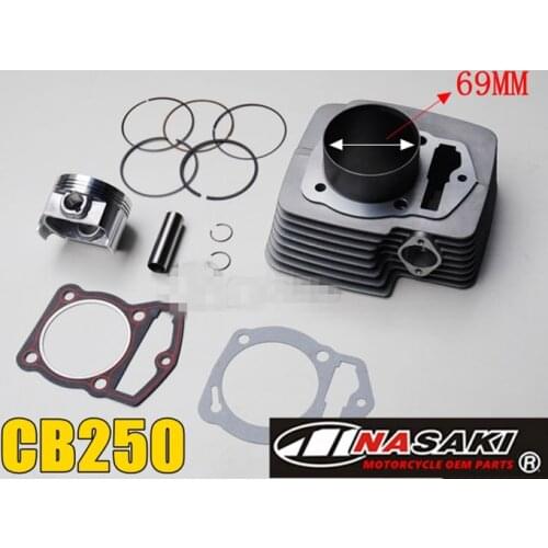 Free shipping 69mm Cylinder Head Gasket Piston RingS Pin Full Set Fit for honda Zongshen 250CC CB250 Engine Parts Air-Cooled ne