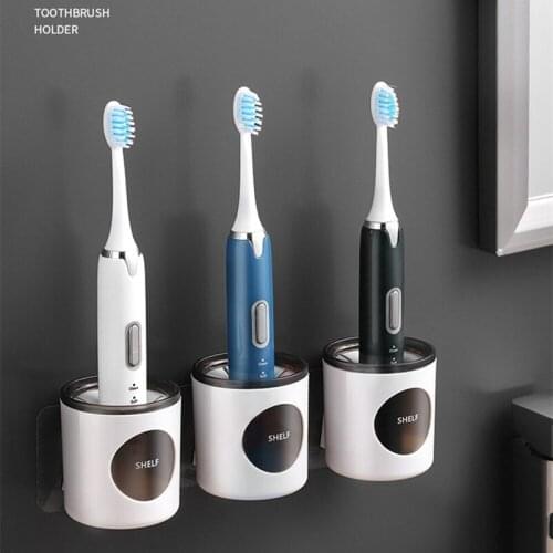 Electric Toothbrush Storage Rack Punch Free Wall-Mounted Quick Drain Toothbrush Organizer Tooth Brush Holder Bathroom Accessorie