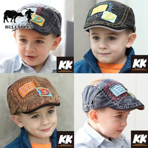 Child beret spring and summer boy handsome tide cap baby letter cap child British cowboy hat Cowboy Beret