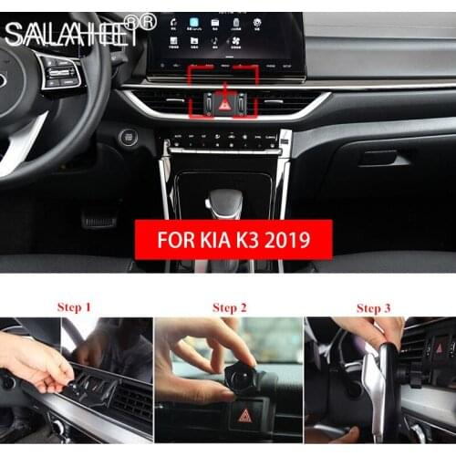 Hot Sale Car Mobile Phone Holder For Kia K3 2019 Dashboard GPS Stander New Air Vent Mount Smartphone Bracket Support Accessories