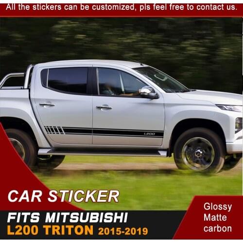 Car declas gradient line side door racing graphic vinyl car sticker fit for mitsubishi l200 triton 2015 2016 2017 2018 2019