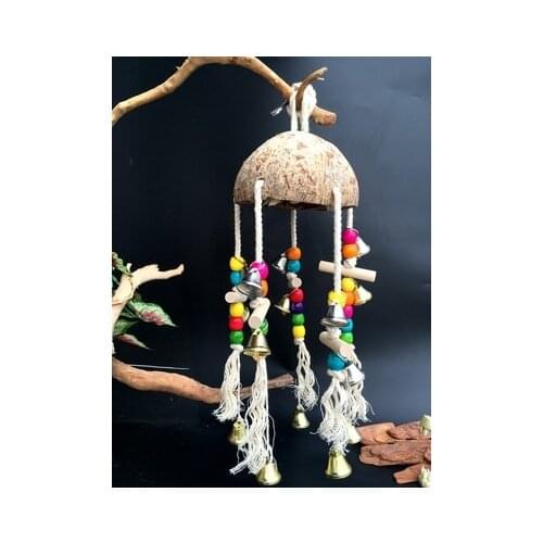 Bird Parrot toys Coconut shell Campanula parrot bite toy accessories of small & medium-sized parrot cage