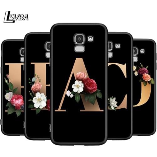 Custom Letter Monogram For Samsung Galaxy J2 J3 J4 Core J5 J6 J7 J8 Prime duo Plus 2018 2017 2016 Silicone Phone Cover