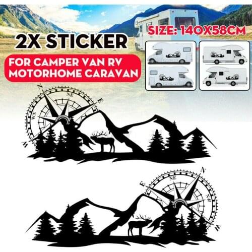 Cool Car Stickers For Men Compass Mountain Big Car Decals Vinyl Stickers For Car Side Body Door Auto Decal Stickers