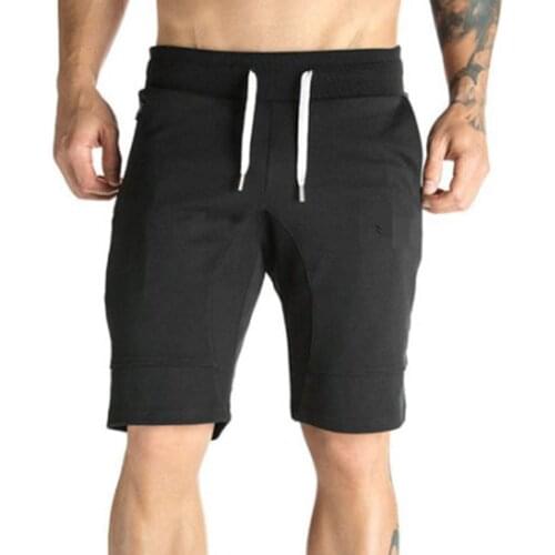 Summer Sports Men Camouflage Solid Color Drawstring Shorts Fitness Fifth Pants