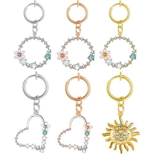 Fake Belly Piercing Clip on Belly Button Rings Non Piercing Heart Navel Piercings Ombligo Jewelry