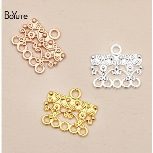 BoYuTe (100 Pieces/Lot) 19*17MM Zinc Alloy Metal Connector Charms with Loops Hand Made DIY Connectors for Jewelry Making