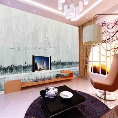 Milofi abstract freehand ink Chinese painting Guilin landscape wallpaper mural bedroom living room TV background wall