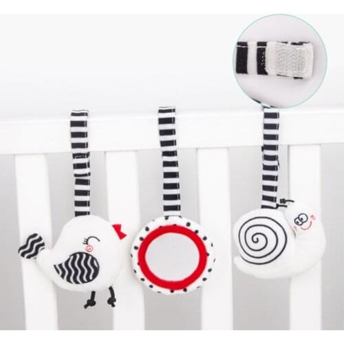 T5EC Cute Mirror&Bird Shaped Baby Gifts Infant Bed Around Decoration Hanging Toy with Bell Inside Food Grade Toys