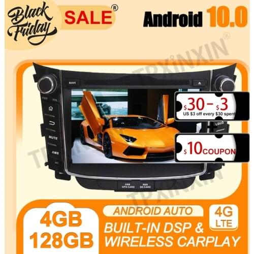 Android 10.0 4G+128G PX6 IPS Carplay DSP For Hyundai I30 2011-2014 Multimedia Player Auto Radio Tape Recorder GPS Navi Head Unit