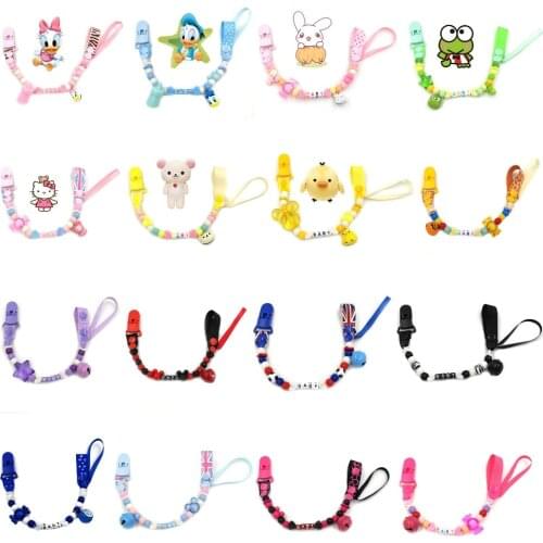 Bell Cartoon pacifier chain Baby Pacifier Clip for Nipples Cute Infant Teeth Dummy Chain for Children Baby Pacifier Clip
